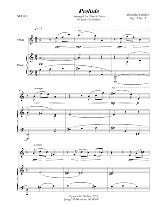 Scriabin: Prelude Op. 11 No. 2 for Oboe & Piano