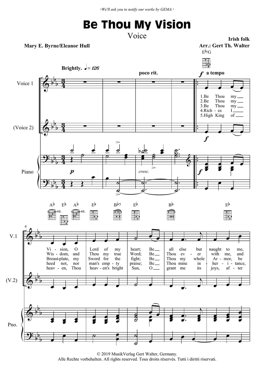 Be Thou My Vision Be Thou My Vision Voice scores gallery preview page 1