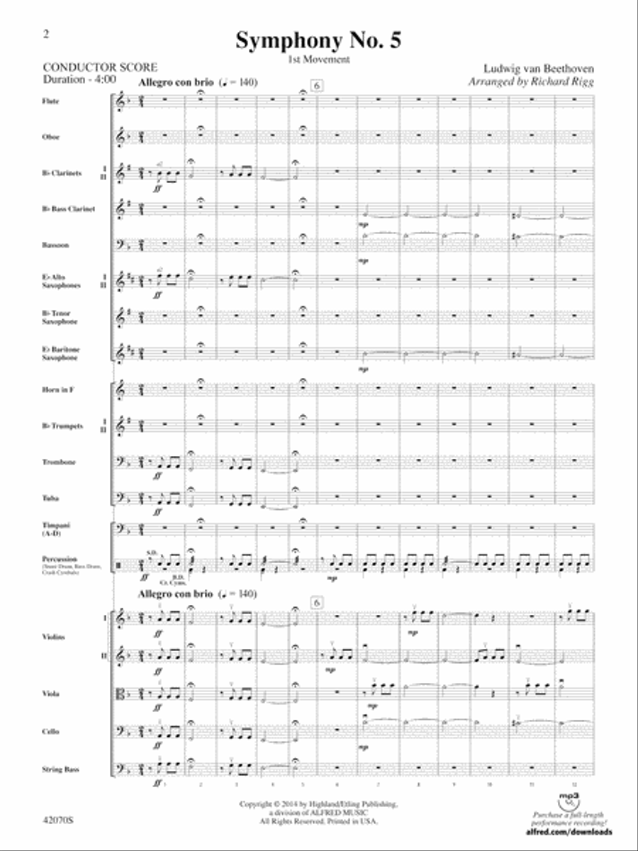 Symphony No. 5: Score Symphony No. 5: Score Full Orchestra scores gallery preview page 2