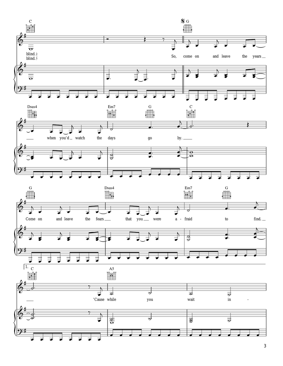 Days Go By Piano, Vocal, Guitar scores gallery preview page 3