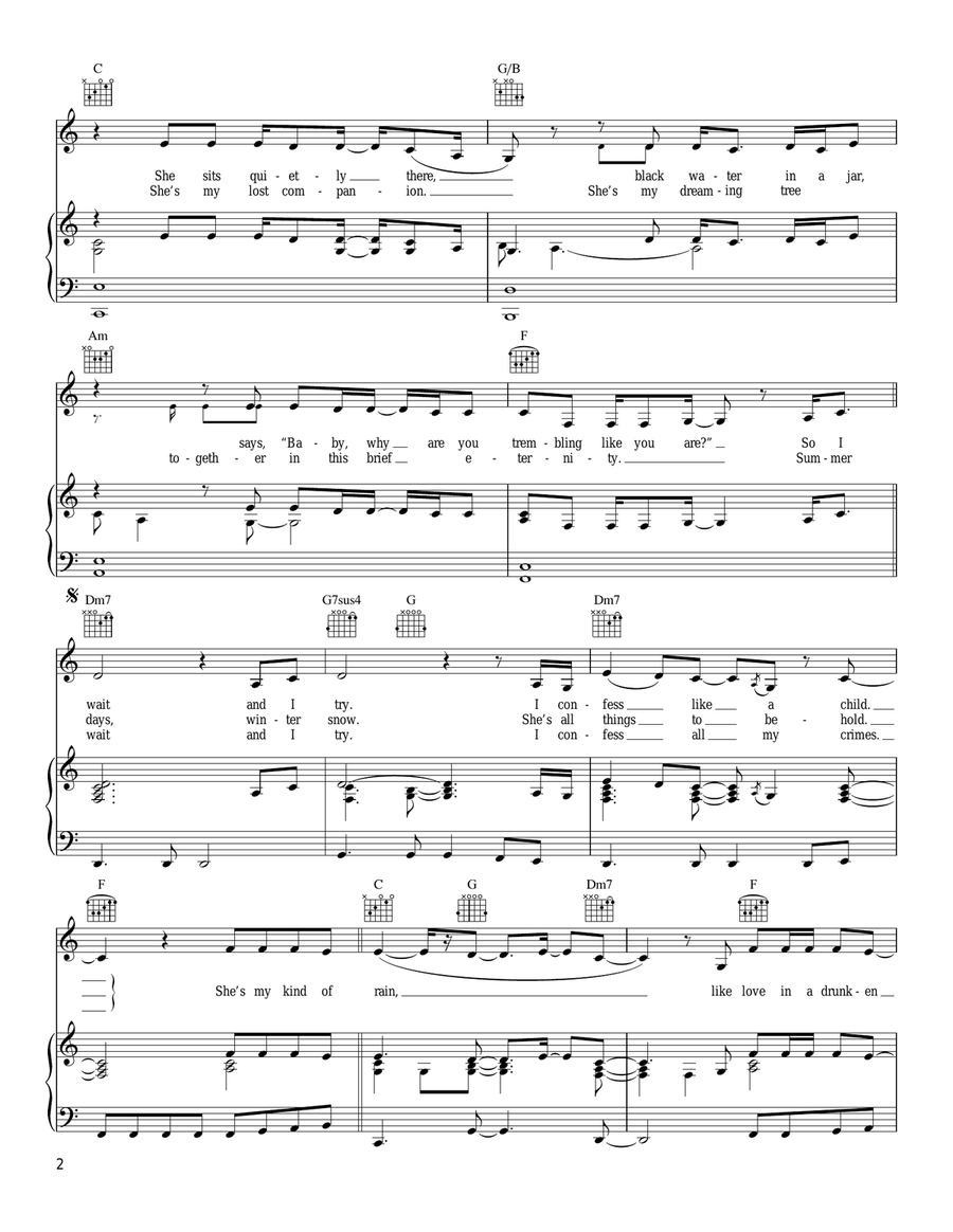 She's My Kind Of Rain Piano, Vocal, Guitar scores gallery preview page 2
