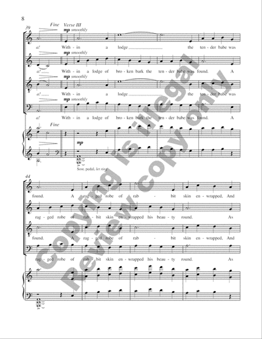 Carols of the Nativity: 3. The Huron Carol 4-Part scores gallery preview page 5