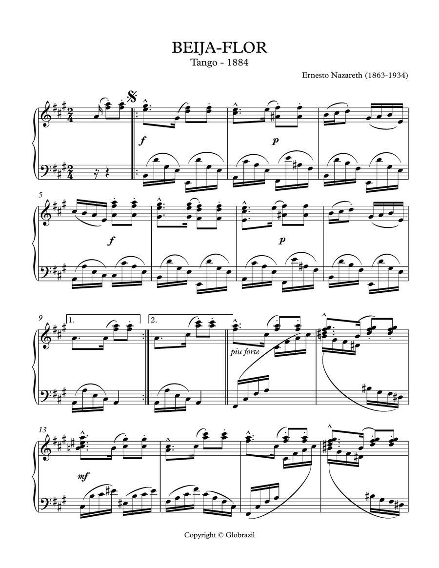 BEIJA-FLOR BEIJA-FLOR Piano Solo scores gallery preview page 1