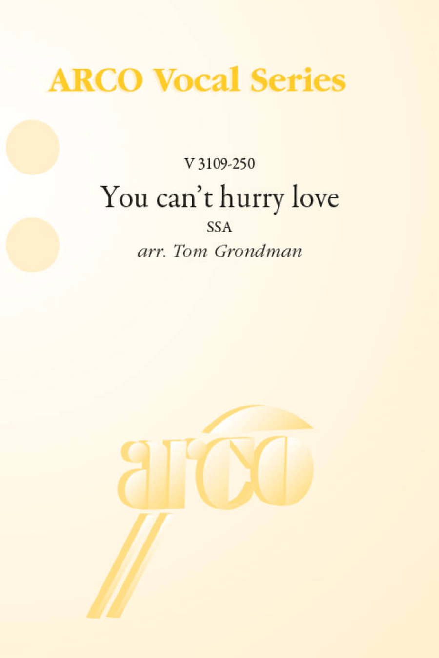 You can't hurry love You can't hurry love SSA scores gallery preview page 1