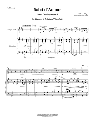 Salut d-Amour (Love's Greeting) for Trumpet in B-flat and Piano