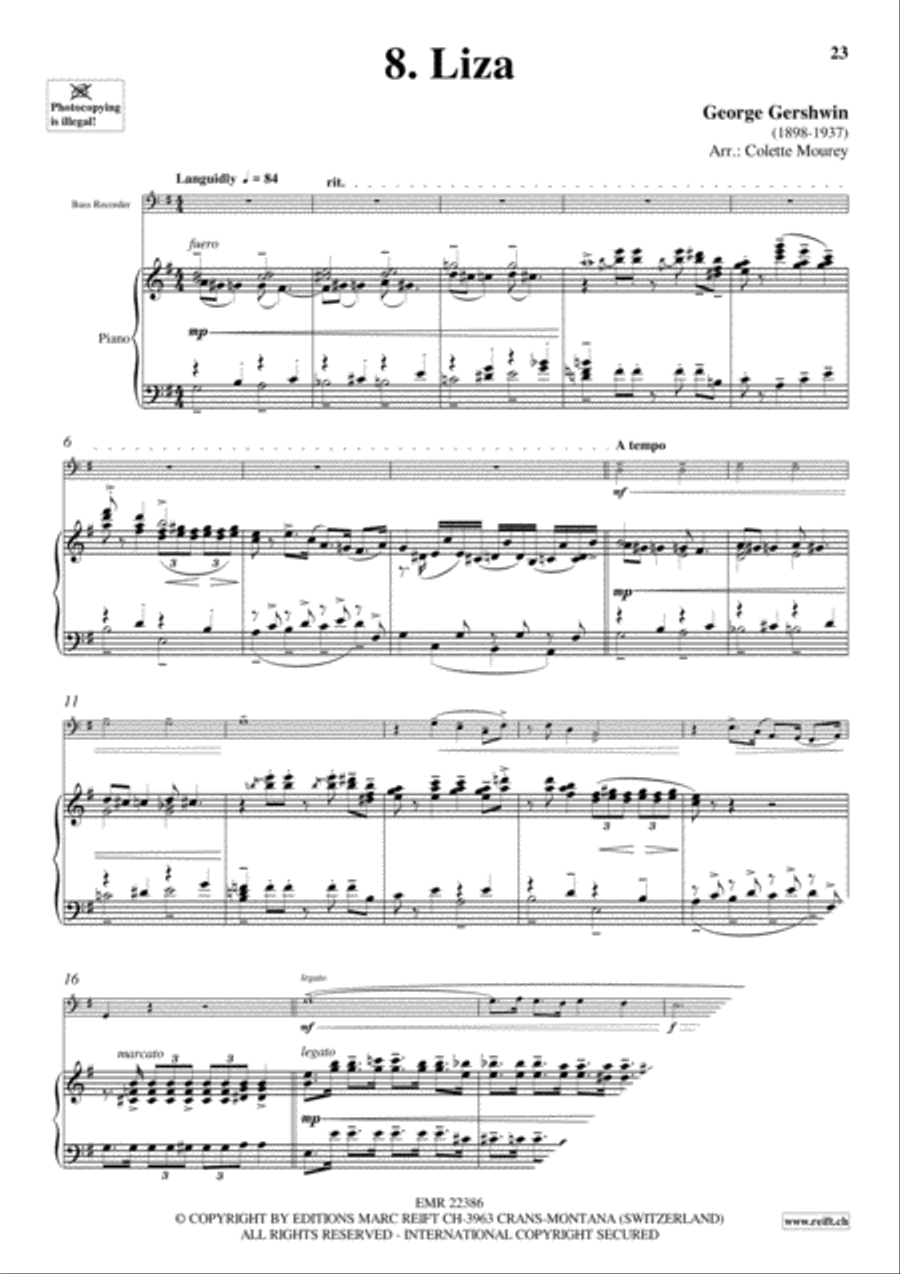 Gershwin 20 Greatest Hits Bass Recorder scores gallery preview page 10