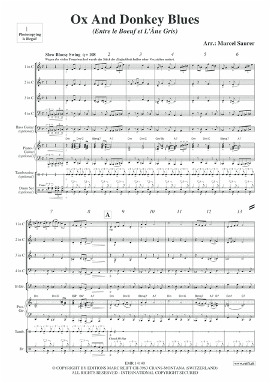 Ox And Donkey Blues Ox And Donkey Blues Woodwind Quartet scores gallery preview page 4