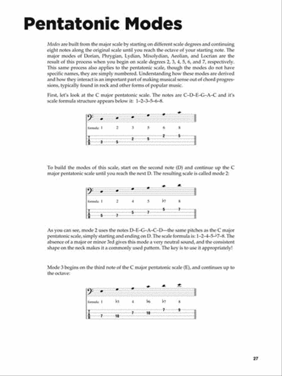 Pentatonic Scales for Bass Bass Guitar Tablature scores gallery preview page 6