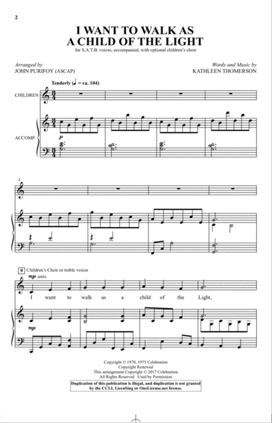 I Want To Walk As A Child Of The Light 4-Part scores gallery preview page 1