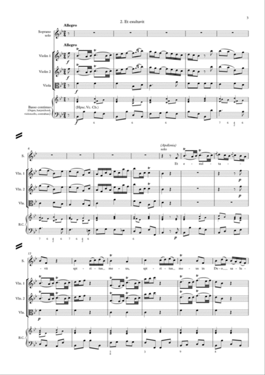 Vivaldi: Magnificat in G minor RV611, (SA soli, SSAA choir, full score and parts) SSAA scores gallery preview page 5