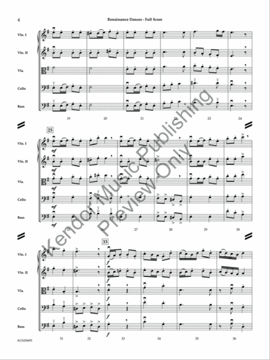 Renaissance Dances String Orchestra scores gallery preview page 5
