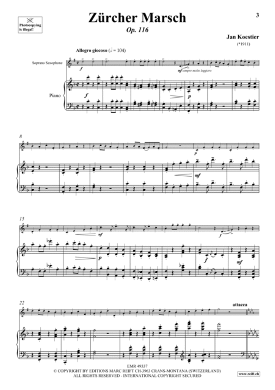 Zurcher Marsch Zurcher Marsch Soprano Saxophone scores gallery preview page 6
