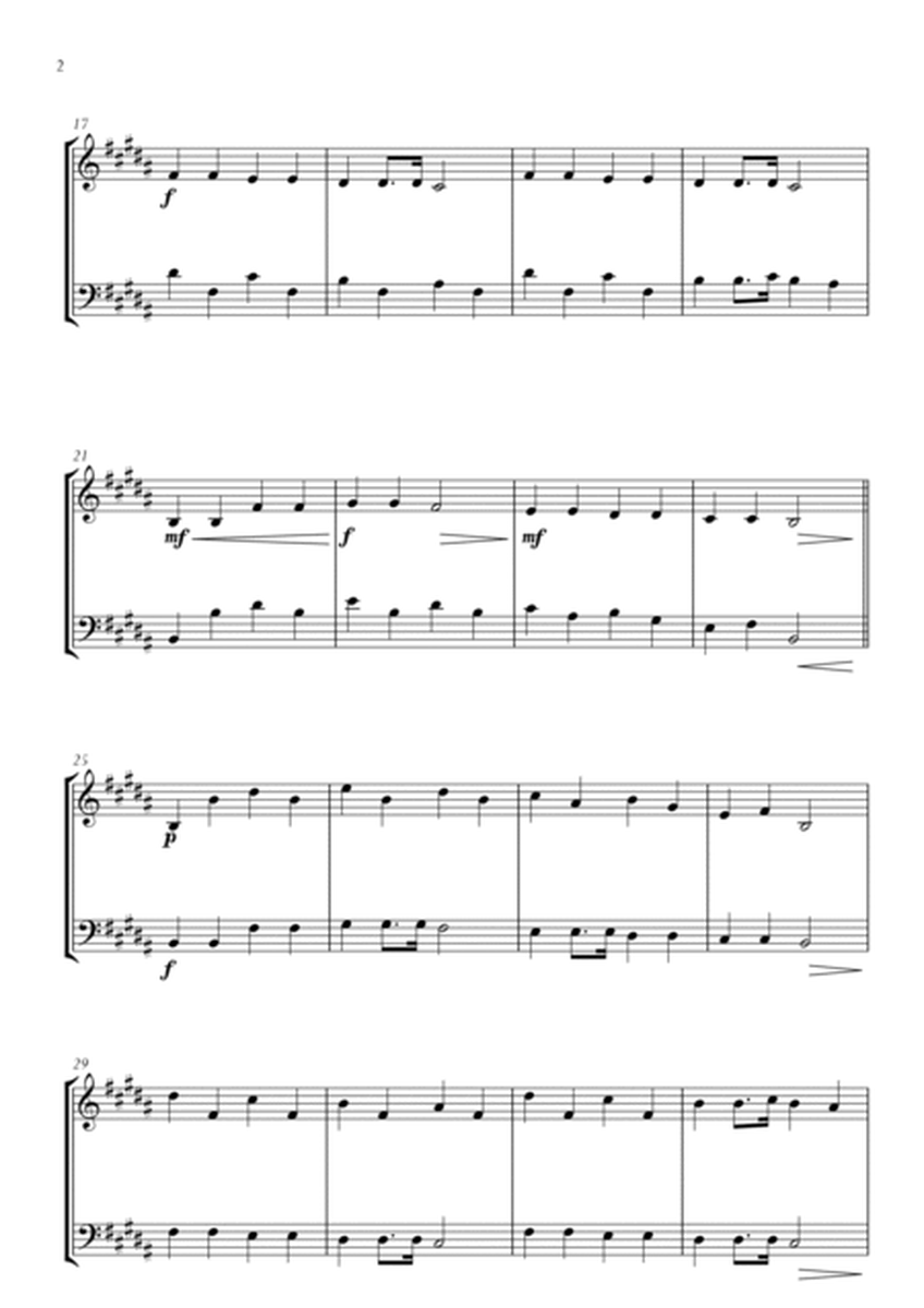 Twinkle Twinkle Little Star in B Major for Violin and Cello Duo. Easy version. image number null