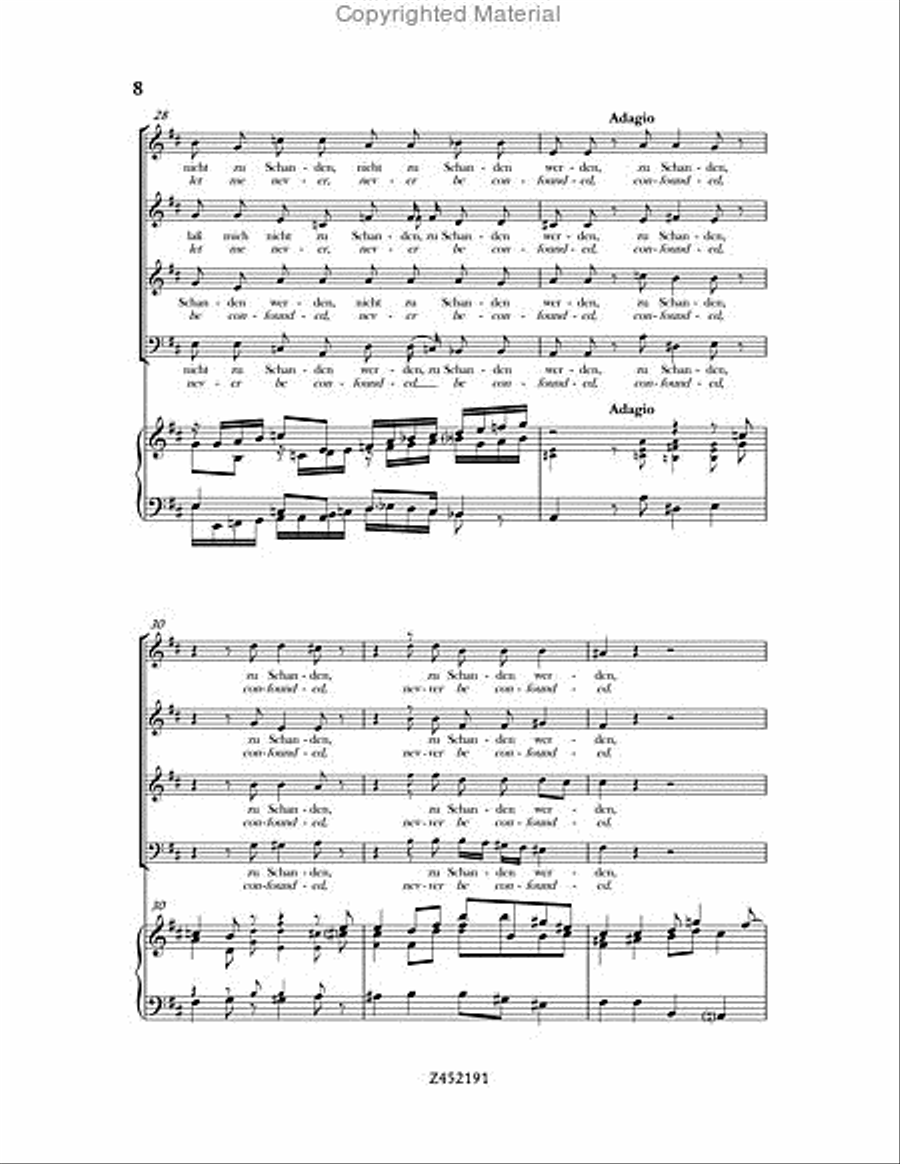 Nach dir, Herr, Verlanget Mich, BWV 150 Choir scores gallery preview page 8