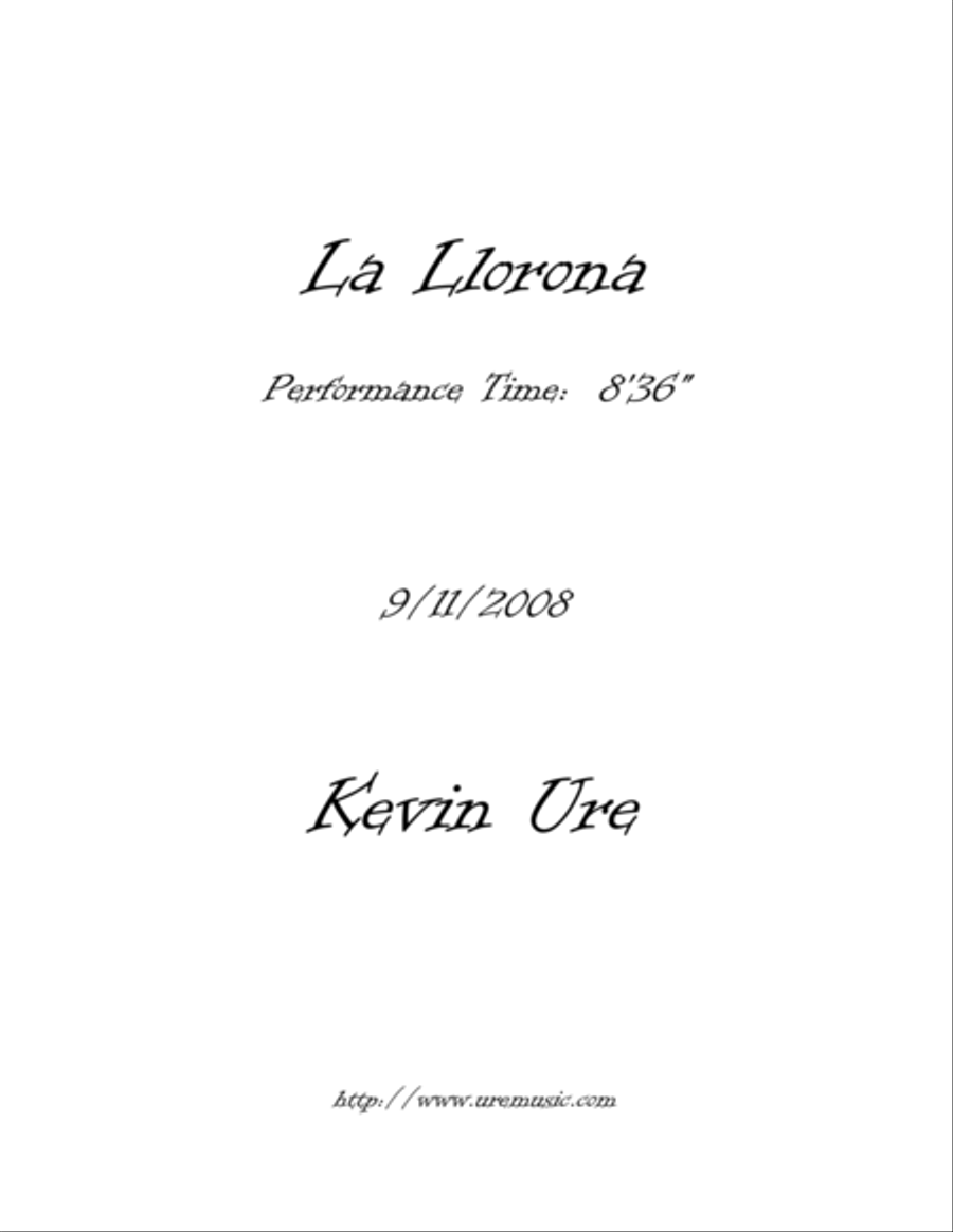 La Llorona for Piano Piano Solo scores gallery preview page 1