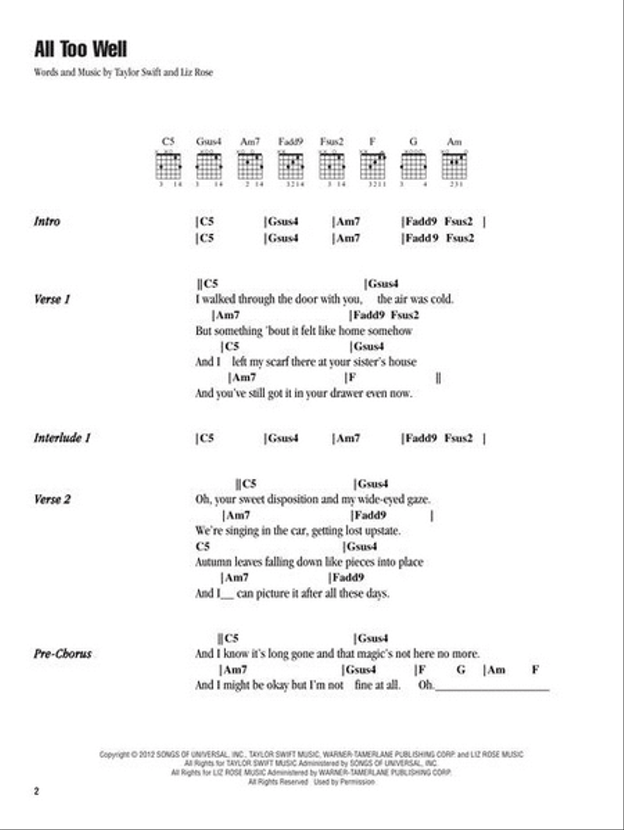 Strum & Sing Taylor Swift – 2nd Edition Electric Guitar scores gallery preview page 4