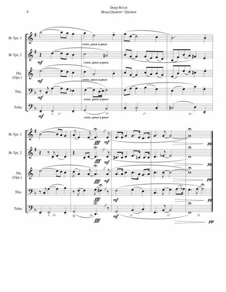 Deep River - Brass Quartet / Quintet - Intermediate image number null