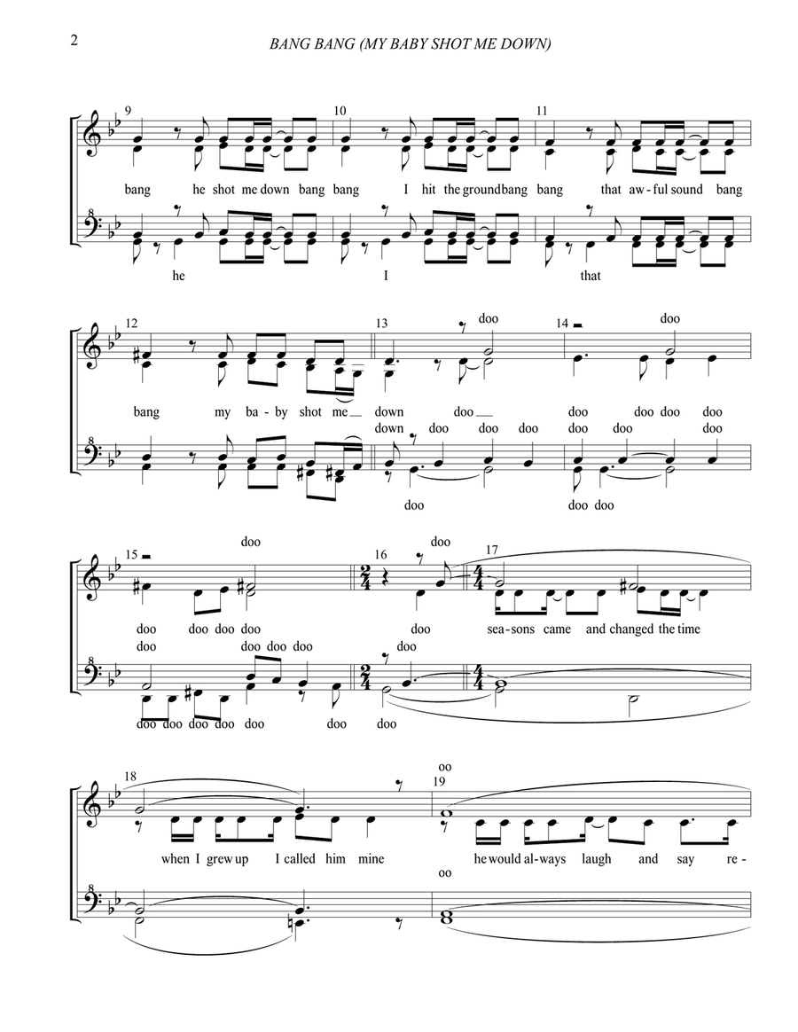 Bang Bang (my Baby Shot Me Down) SSAA scores gallery preview page 3