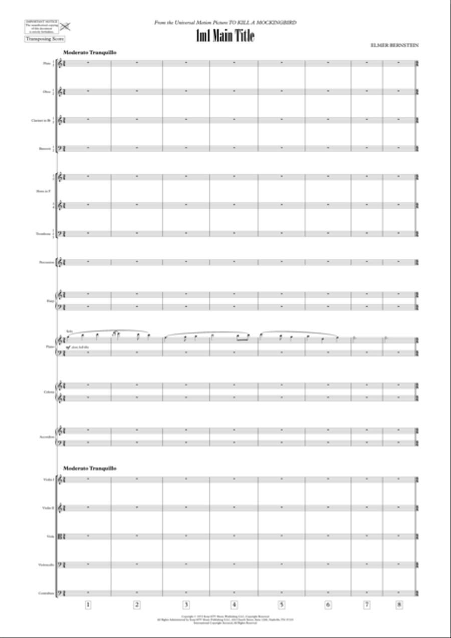 To Kill A Mockingbird - Main Title Full Orchestra scores gallery preview page 3