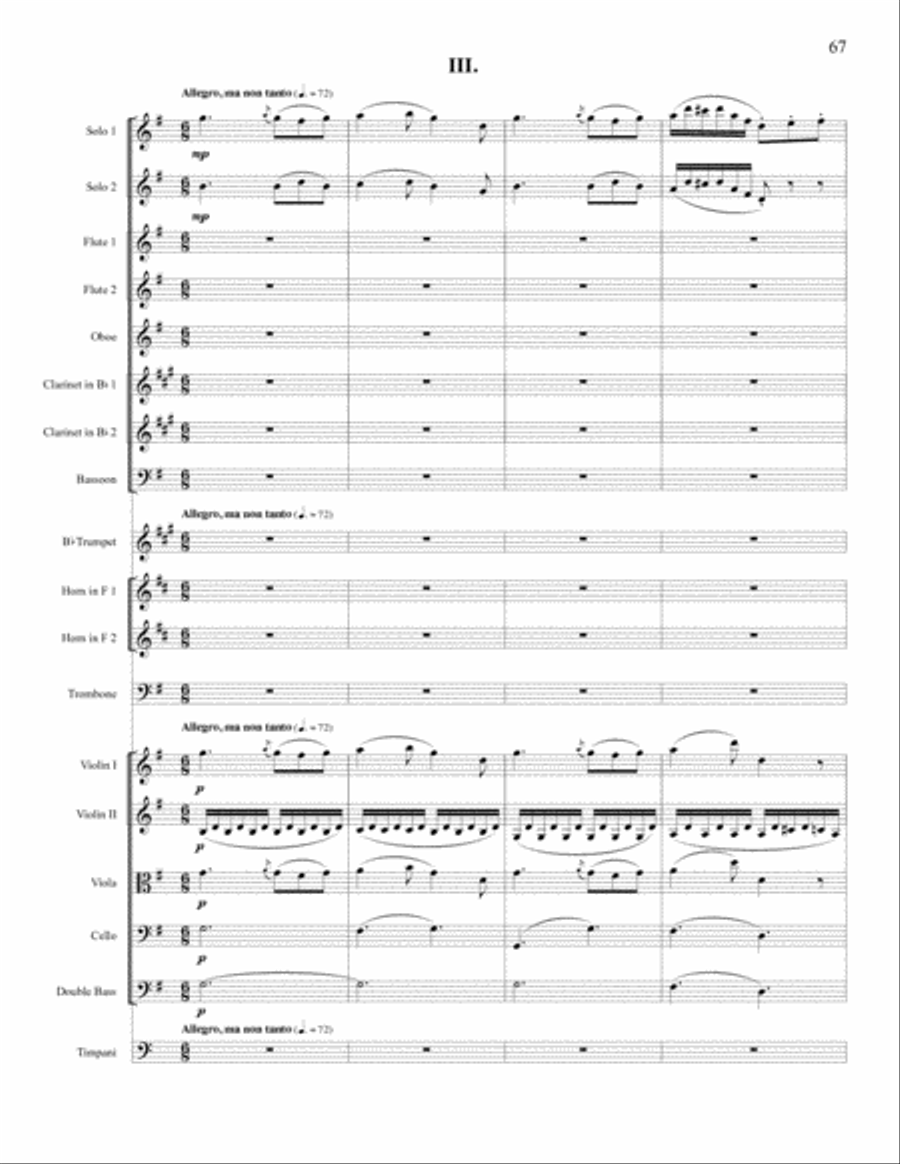 Concerto in G Major for Two Flutes and Orchestra Flute Duet scores gallery preview page 2