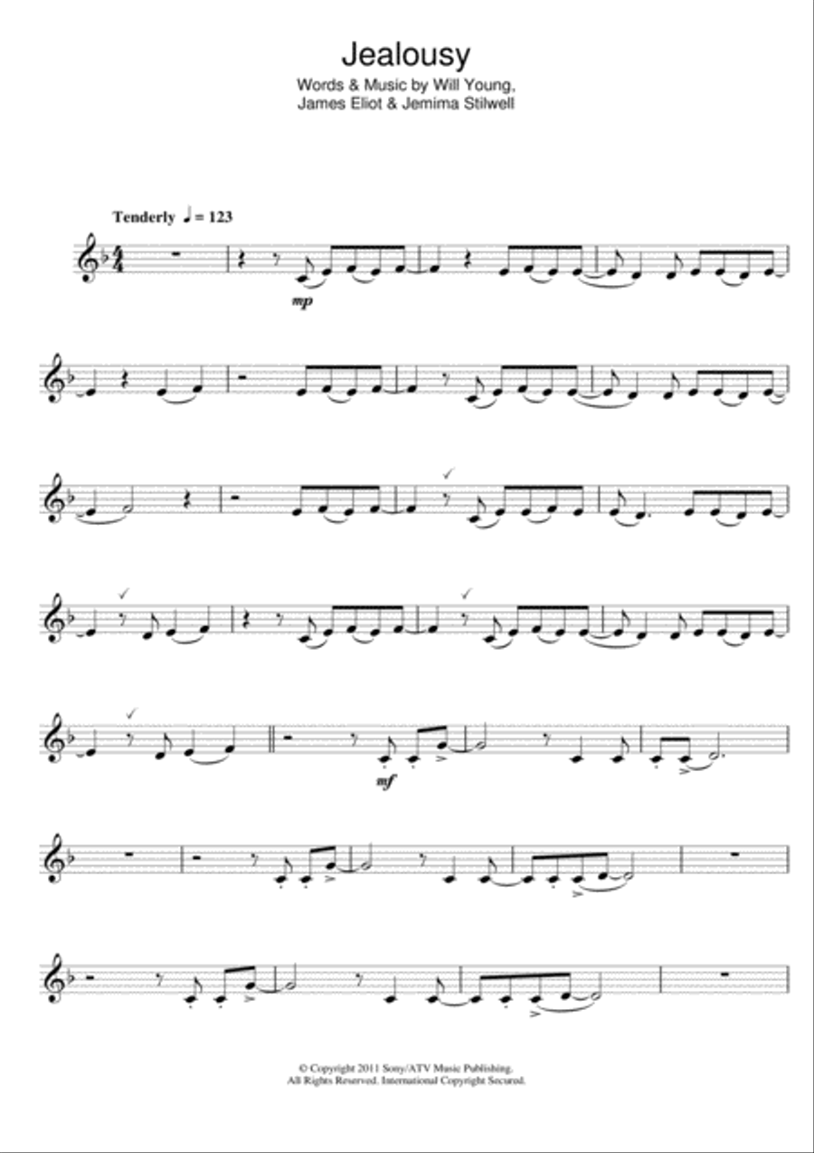 Jealousy Clarinet Solo scores gallery preview page 1