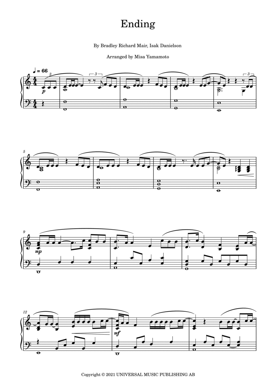 Ending Piano Solo scores gallery preview page 1