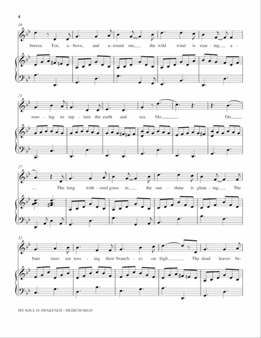 My Soul Is Awakened (Medium High Voice) (includes Audio) Choir scores gallery preview page 3