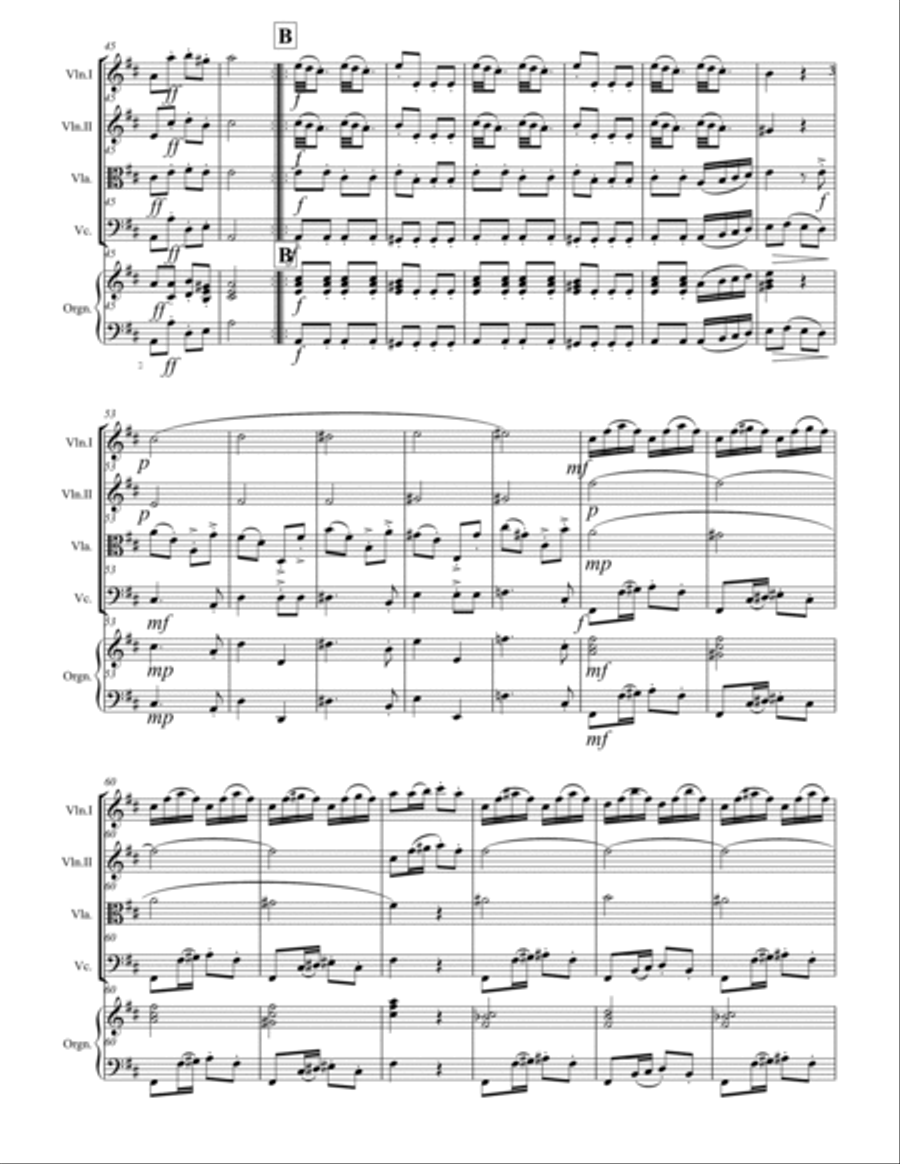 Vivaldi - Concerto in D Major RV 93 (for String Quartet and Optional Organ) String Quartet scores gallery preview page 4