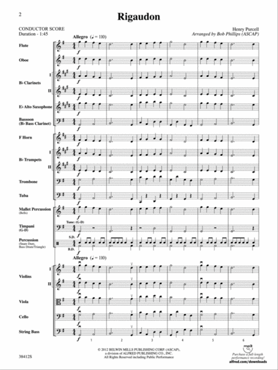 Rigaudon: Score Full Orchestra scores gallery preview page 2
