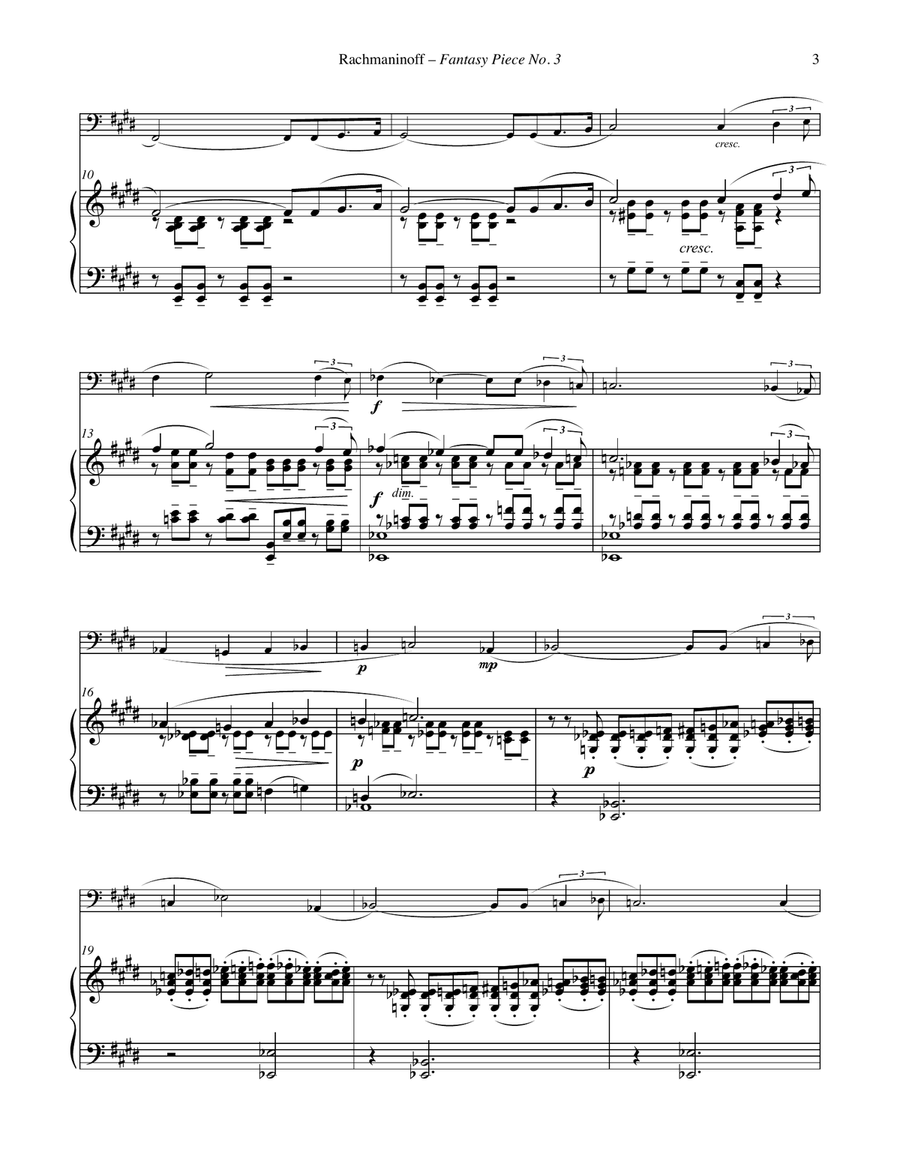 Fantasy Piece Op. 3, No. 3 for solo Tuba or Bass Trombone and Piano Fantasy Piece Op. 3, No. 3 for solo Tuba or Bass Trombone and Piano Bass Trombone scores gallery preview page 3