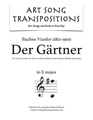 VIARDOT: Der Gärtner (transposed to E major)