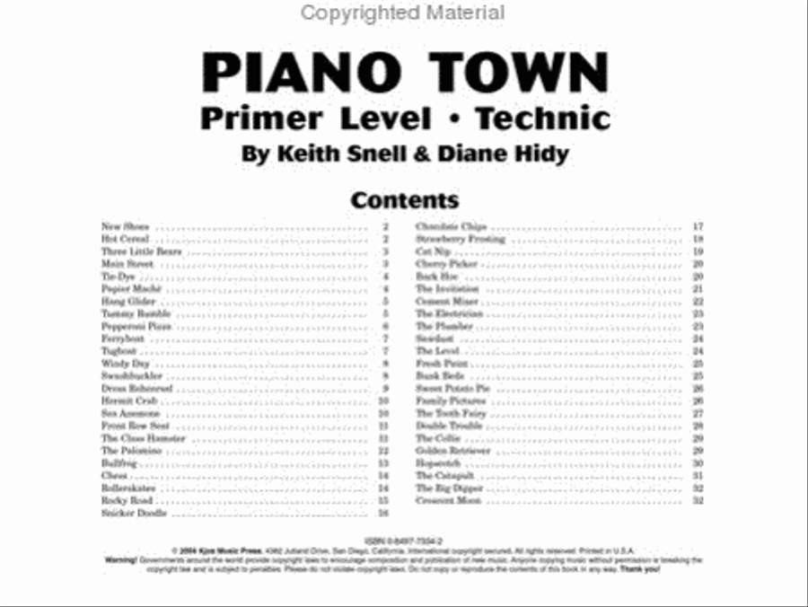 Piano Town, Technic - Primer Piano Method scores gallery preview page 2
