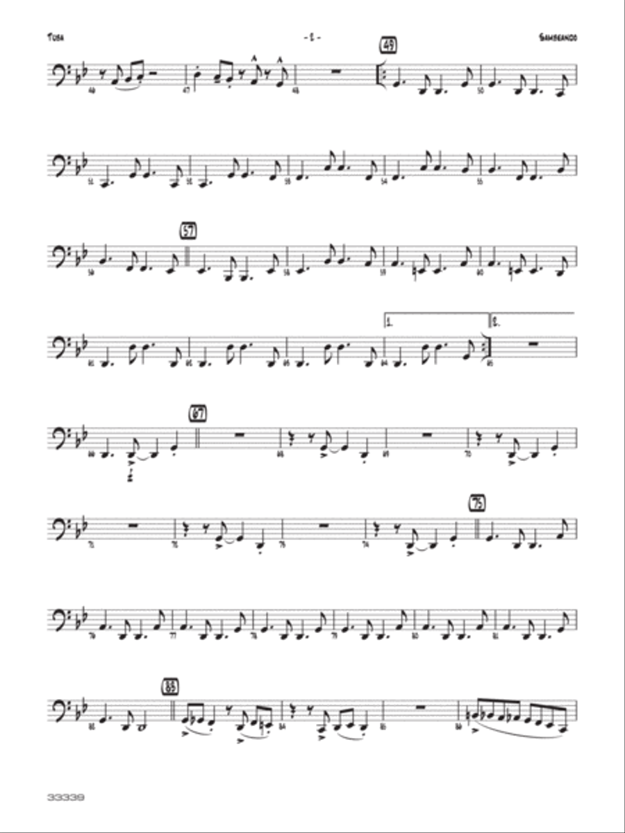 Sambeando: Tuba Jazz Ensemble scores gallery preview page 2