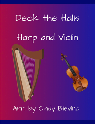 Book cover for Deck the Halls, for Harp and Violin