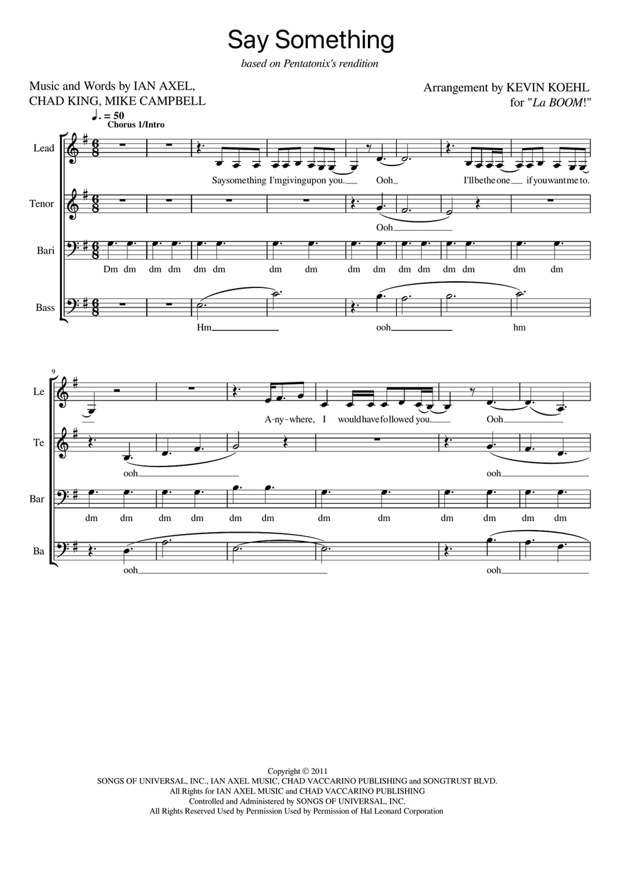 Say Something SSAA scores gallery preview page 1