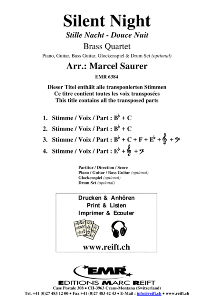 Silent Night Silent Night Brass Ensemble scores gallery preview page 2