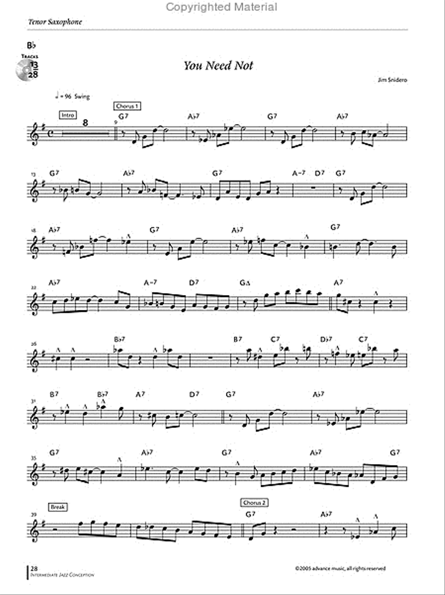Intermediate Jazz Conception Tenor Saxophone Tenor Saxophone scores gallery preview page 12