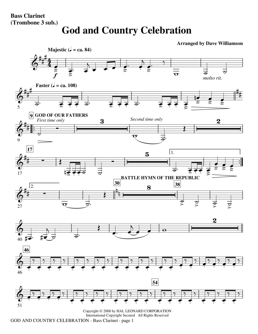 God And Country Celebration (Medley) - Bassoon (Cello Sub) Choir scores gallery preview page 1