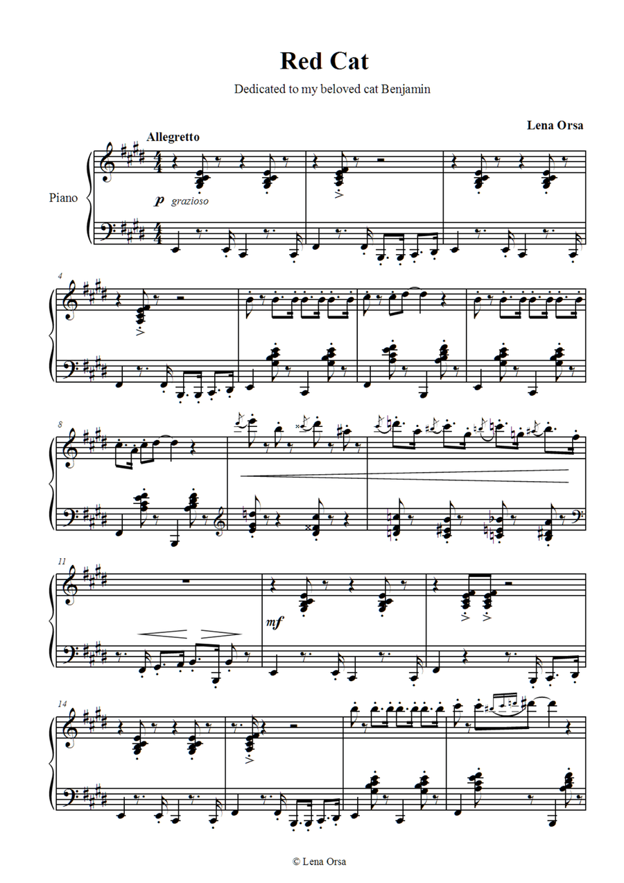 Red Cat for Piano Red Cat for Piano Piano Method scores gallery preview page 2