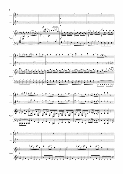 Concerto in G major G.1077 arranged for 2 clarinets and piano
