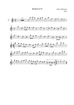 Canon in F for strings and flute
