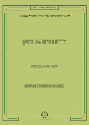 Book cover for Handel-Qual farfalletta,for Cello and Piano