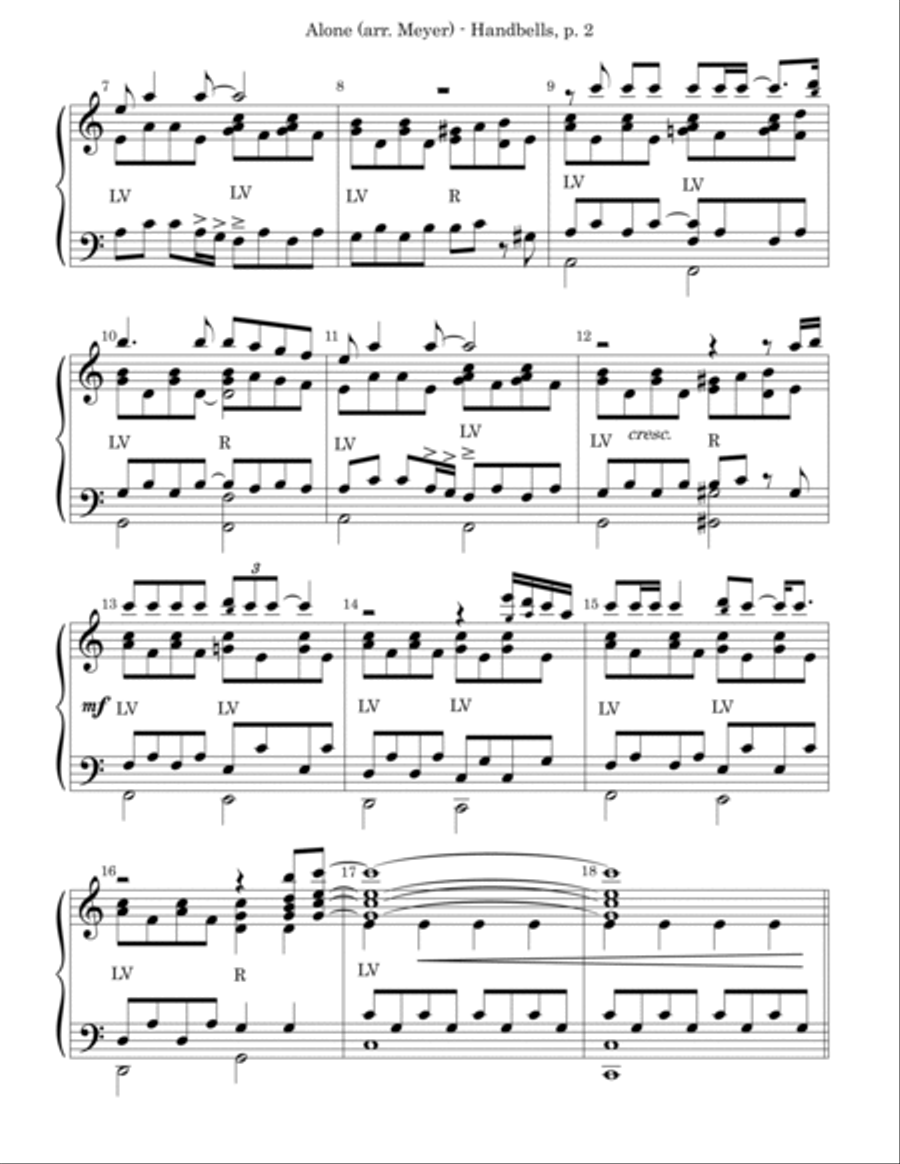 Alone Handbell Choir scores gallery preview page 2