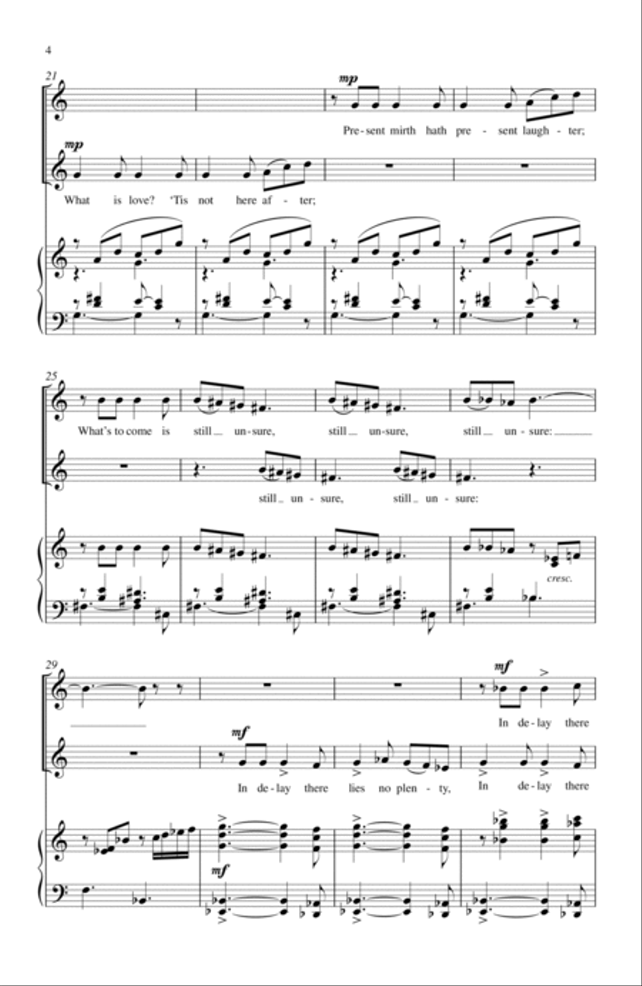 Three Madrigals 2-Part scores gallery preview page 3