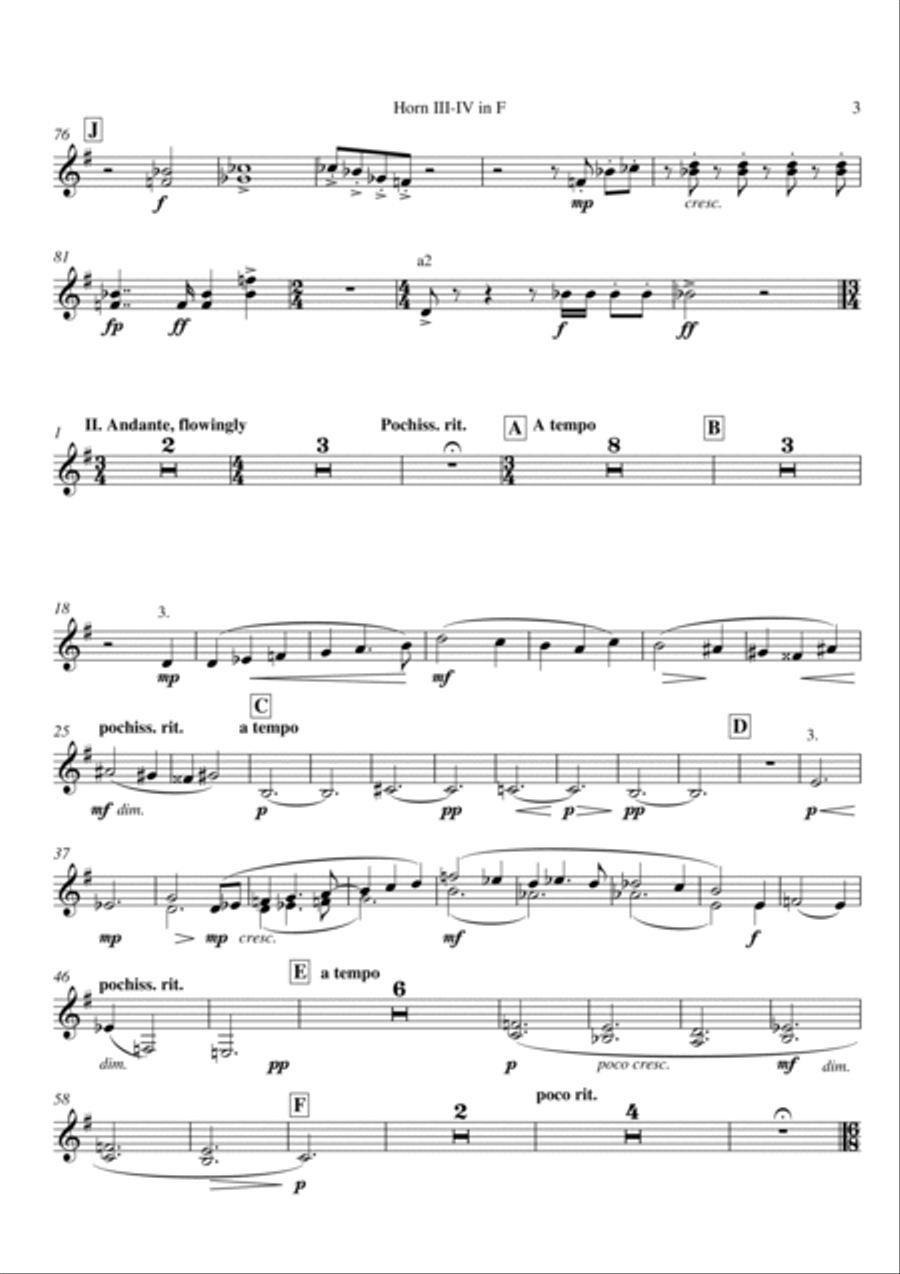Richard Faith/László Veres: Festivals for concert band, horn III and IV part Concert Band scores gallery preview page 3