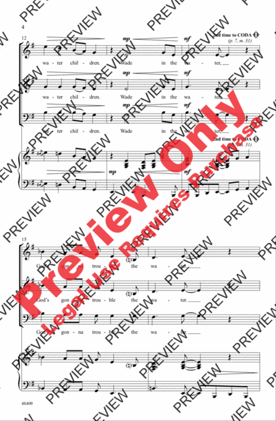 Wade in the Water 3-Part scores gallery preview page 4