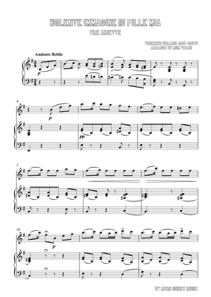 Bellini-Dolente immagine di Fille mia,for Flute and Piano image number null