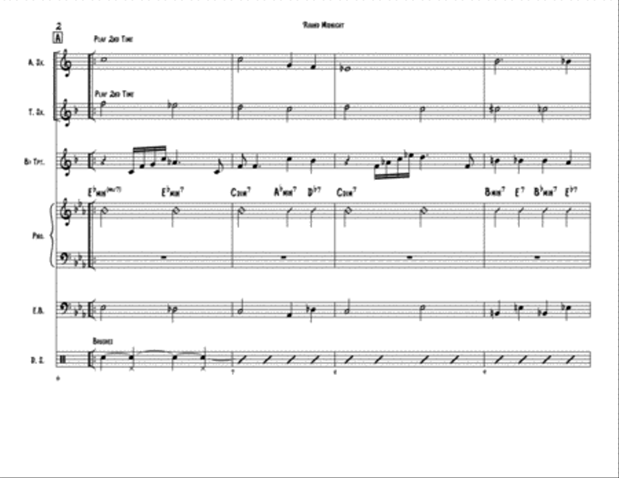 Round Midnight Piano, Vocal, Guitar scores gallery preview page 2