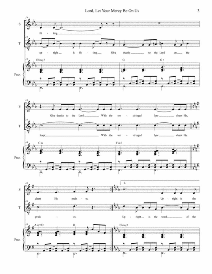 Lord, Let Your Mercy Be On Us (Psalm 33) (for 2-part choir - (Soprano and Tenor) image number null