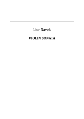 "Violin Sonata" - for Violin and Piano [Performance Score & Part]